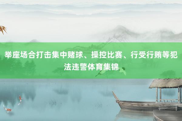 举座场合打击集中赌球、操控比赛、行受行贿等犯法违警体育集锦