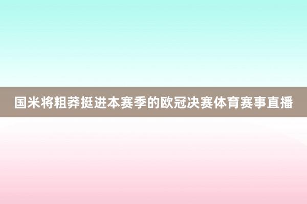 国米将粗莽挺进本赛季的欧冠决赛体育赛事直播