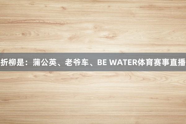 折柳是：蒲公英、老爷车、BE WATER体育赛事直播